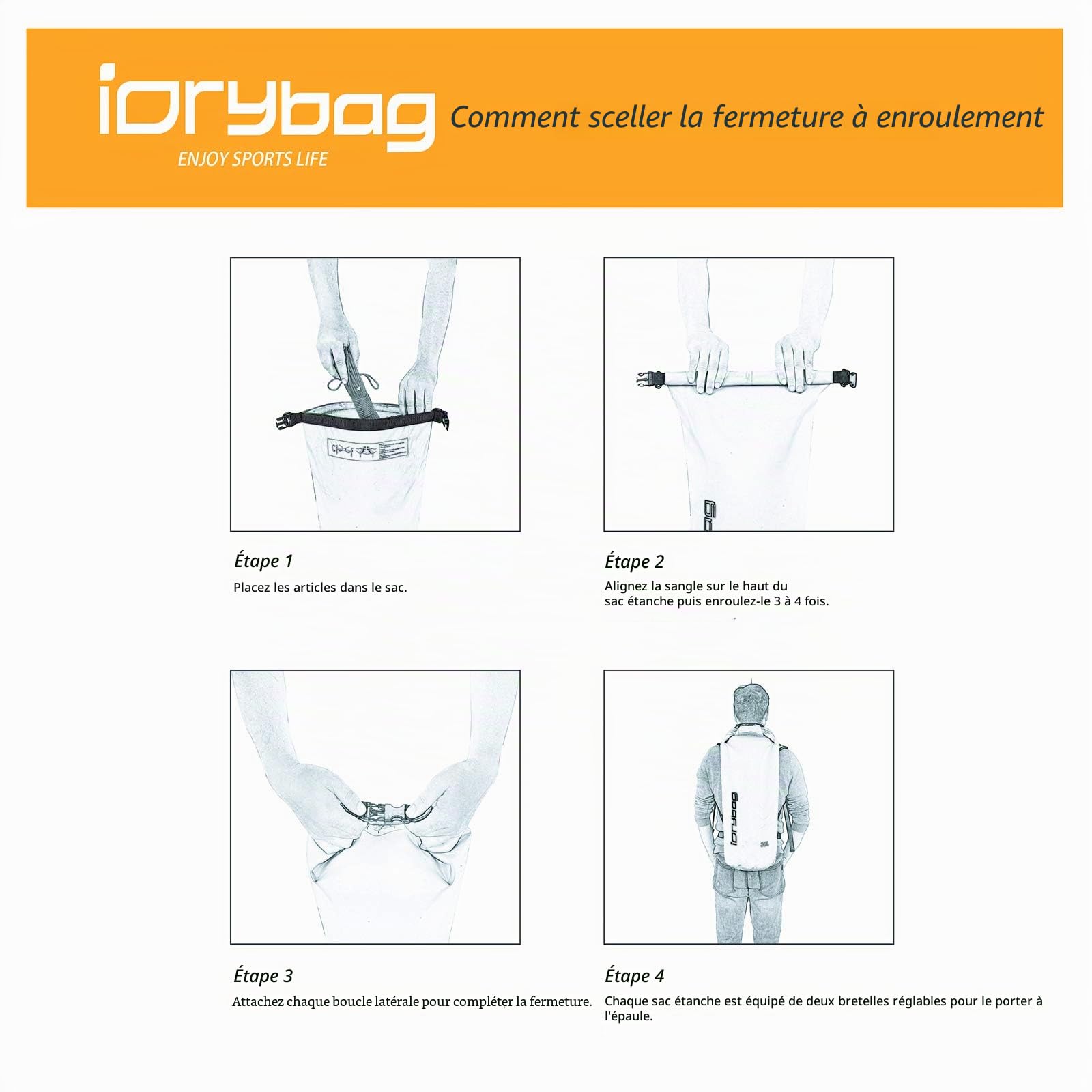 IDRYBAG Dry Bags for Kayaking Waterproof 2L/5L/10L/15L/20L, Small Dry Bag Waterproof Floating, Dry Sack Waterproof Bag for Paddleboarding Travel