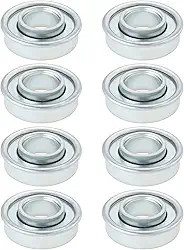 8 peças de rolamentos de rodas resistentes OD 35 mm ID16 mm H12 mm para a maioria dos modelos de carrinho de serviço pesado prata