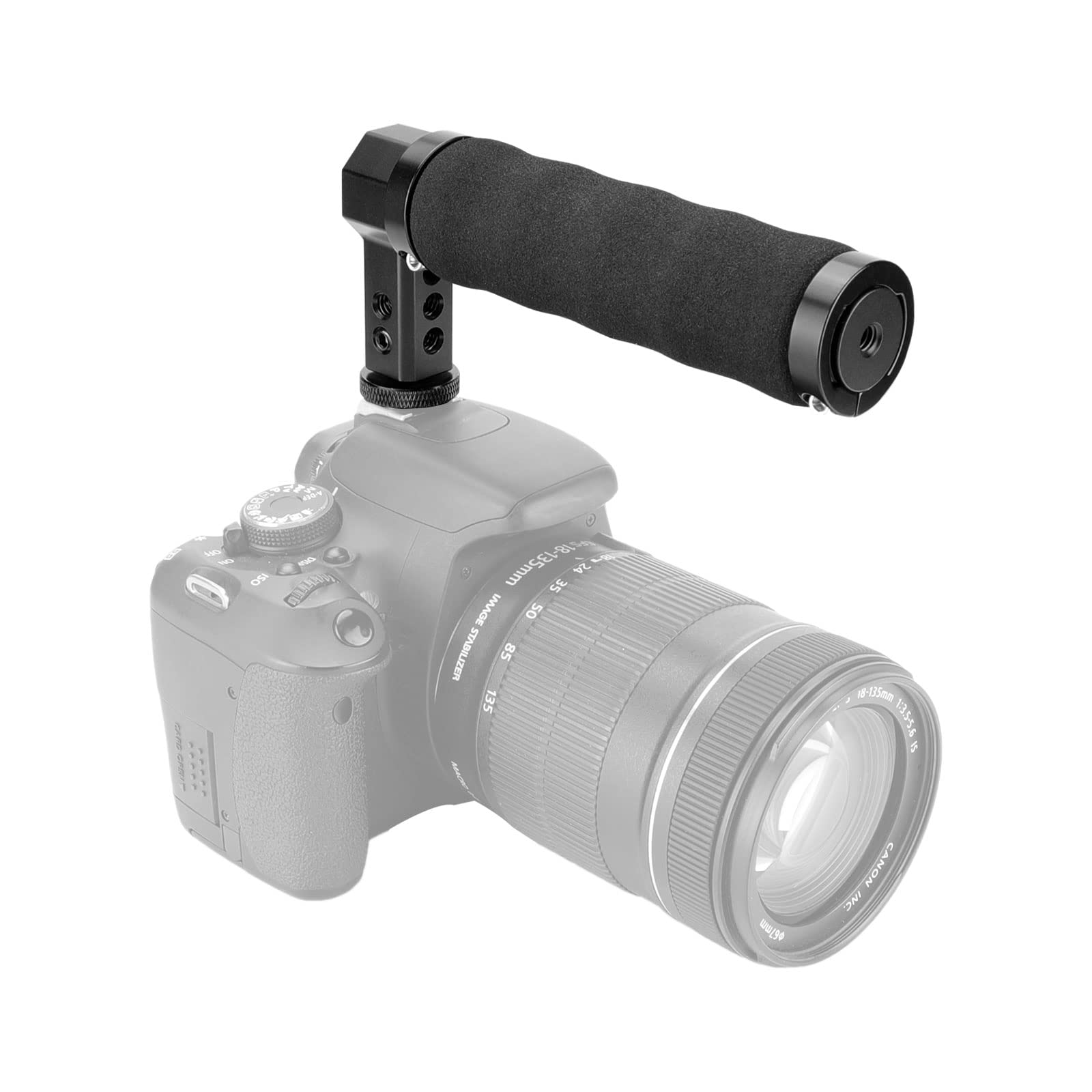 SZRIG DSLR Shoe Compatible Top Handle Non-slip Sponge Handgrip with 1/4-20 Holes, Black - Image 3