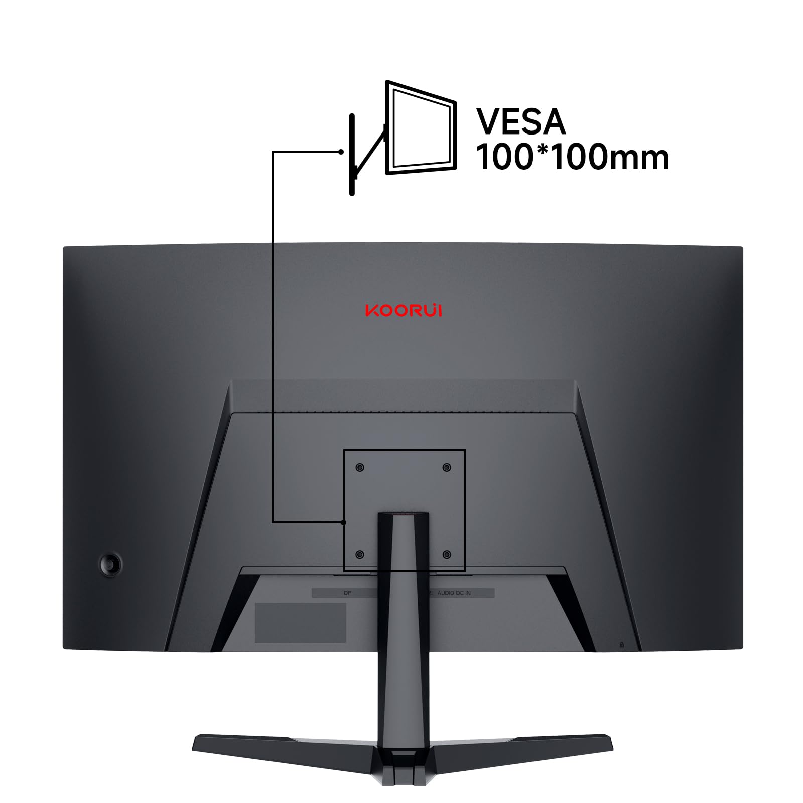 KOORUI 27 Pouces Écran Gaming Incurvé QHD 2560x1440 180 Hz Adaptive-Sync VESA 100x100mm HDMI 2.0 DisplayPort 1.4