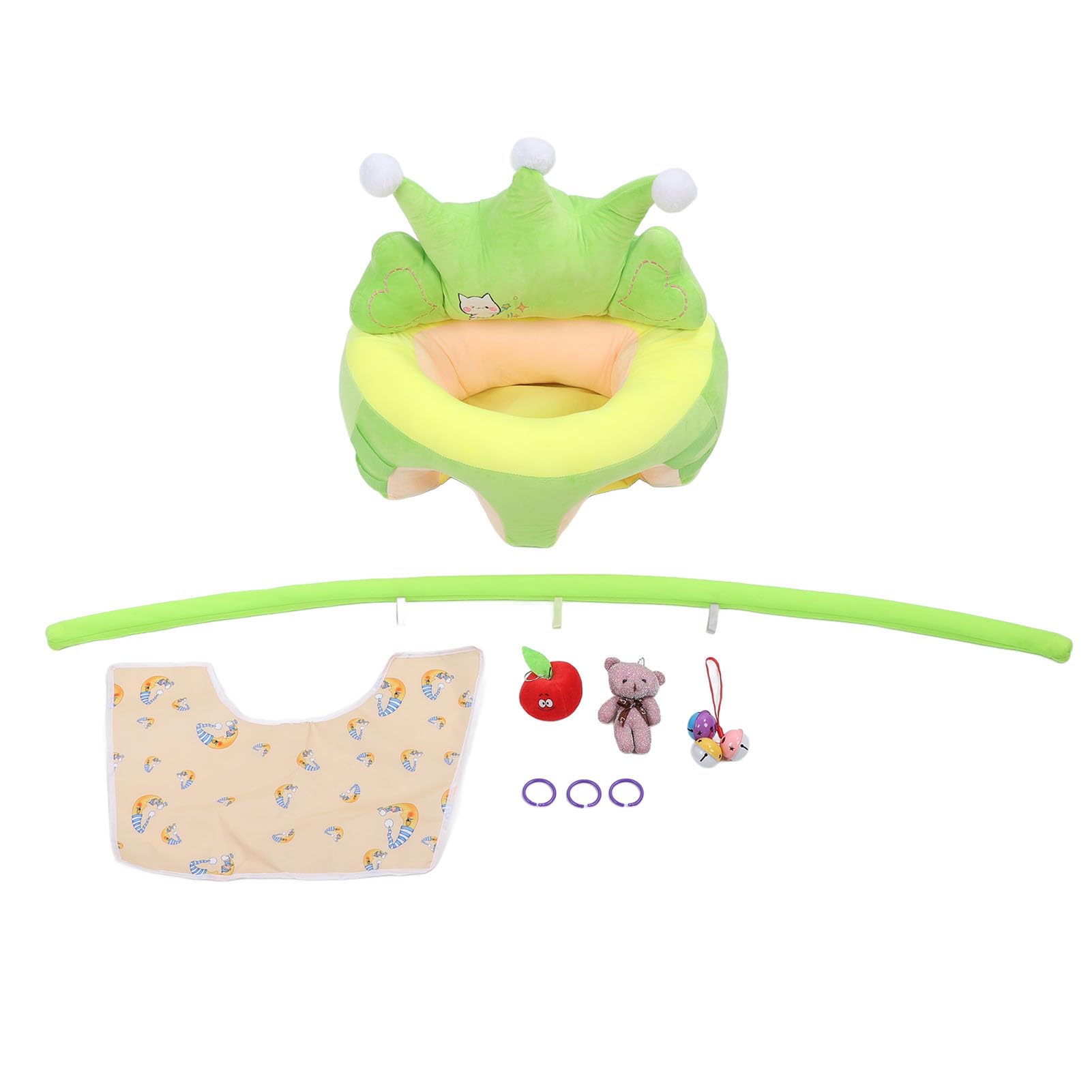 Il Morbido Seggiolino di Supporto per Bambini in Peluche Mantiene la Postura Seduta Comoda Imparando a Sedersi Sulla Sedia per Neonati e Bambini Piccoli (GREEN)