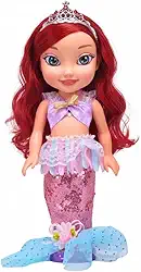 Boneca Princesa Sereia Que Fala Vestido Rosa Com Acessórios Articulada - Castela