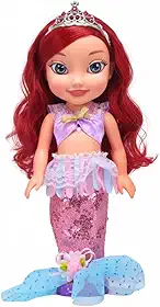 Boneca Princesa Sereia Que Fala Vestido Rosa Com Acessórios Articulada - Castela