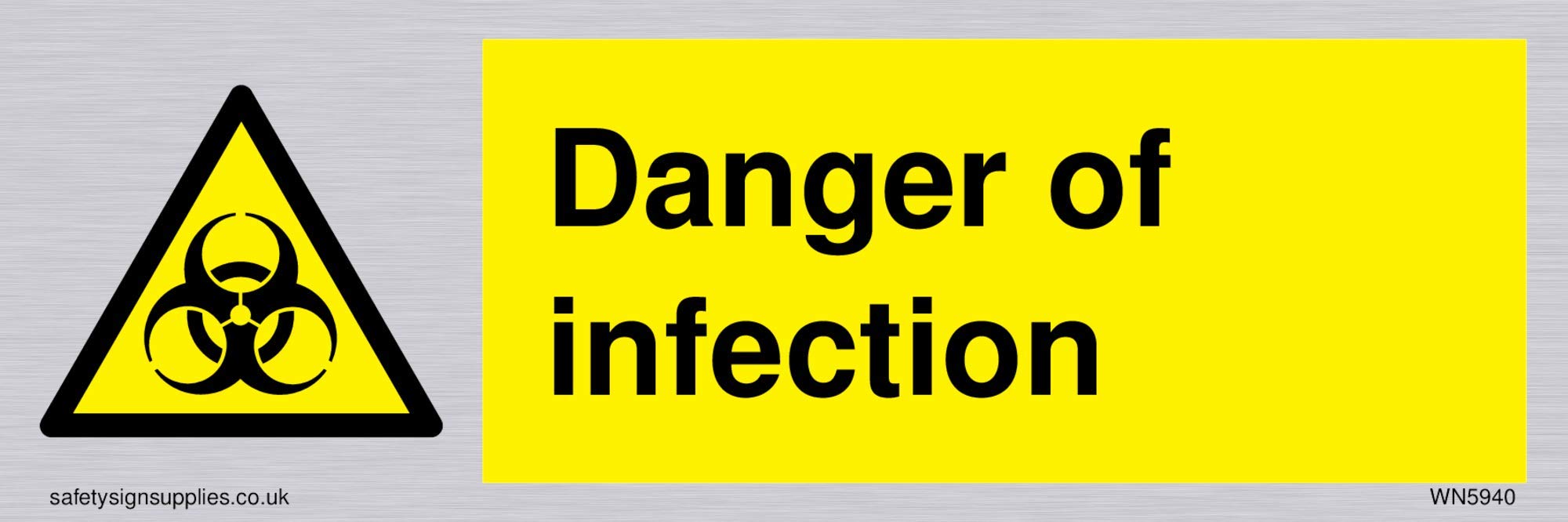 Danger of infection sign - Plastic Semi-rigid Silver