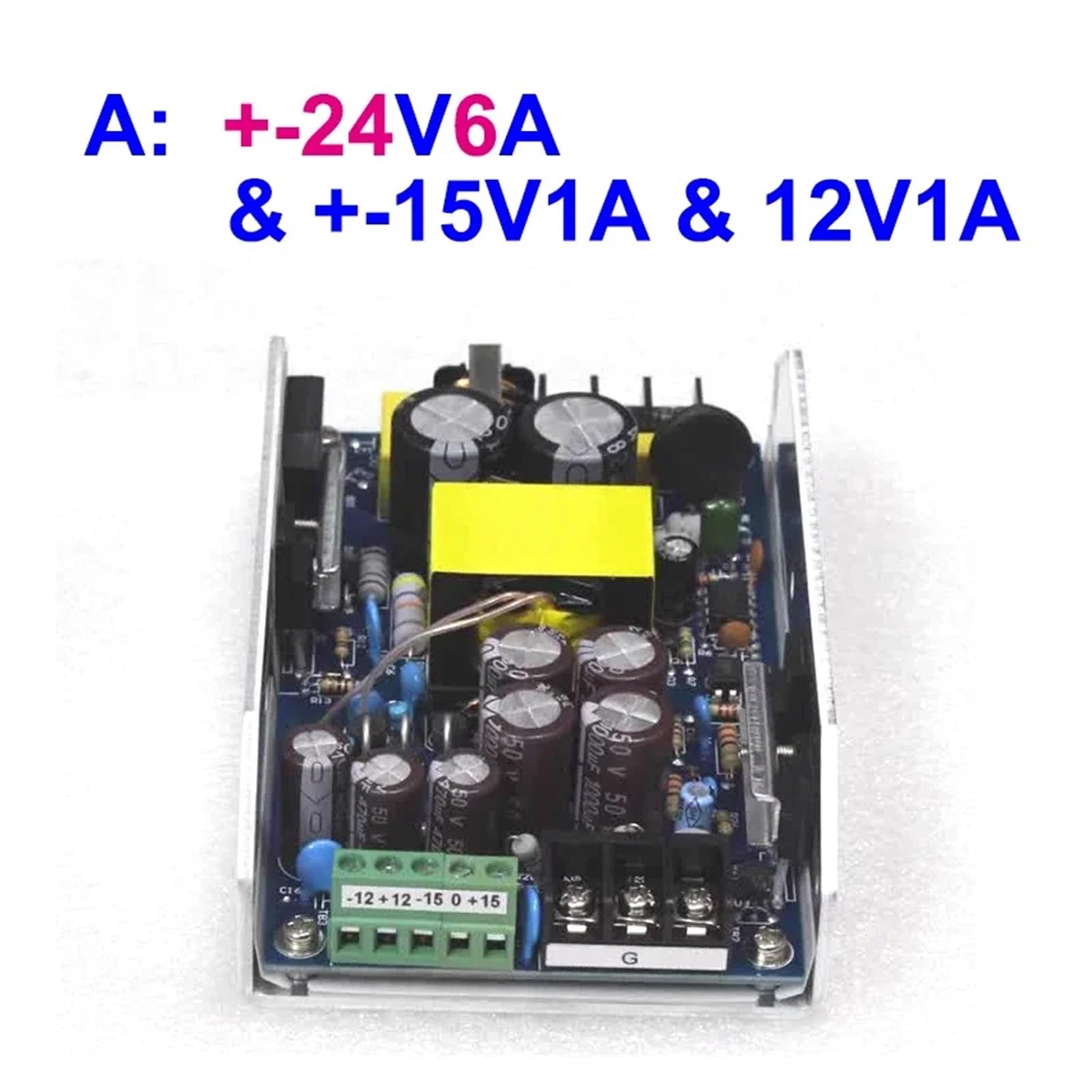 Zasilacz impulsowy, Zasilacz 300 W 5-kierunkowy tryb przełączania, podwójny DC 24/36/48 V 15V1A 12V1A dla modułu zasilania cyfrowego wzmacniacza(Dual 24V6A)