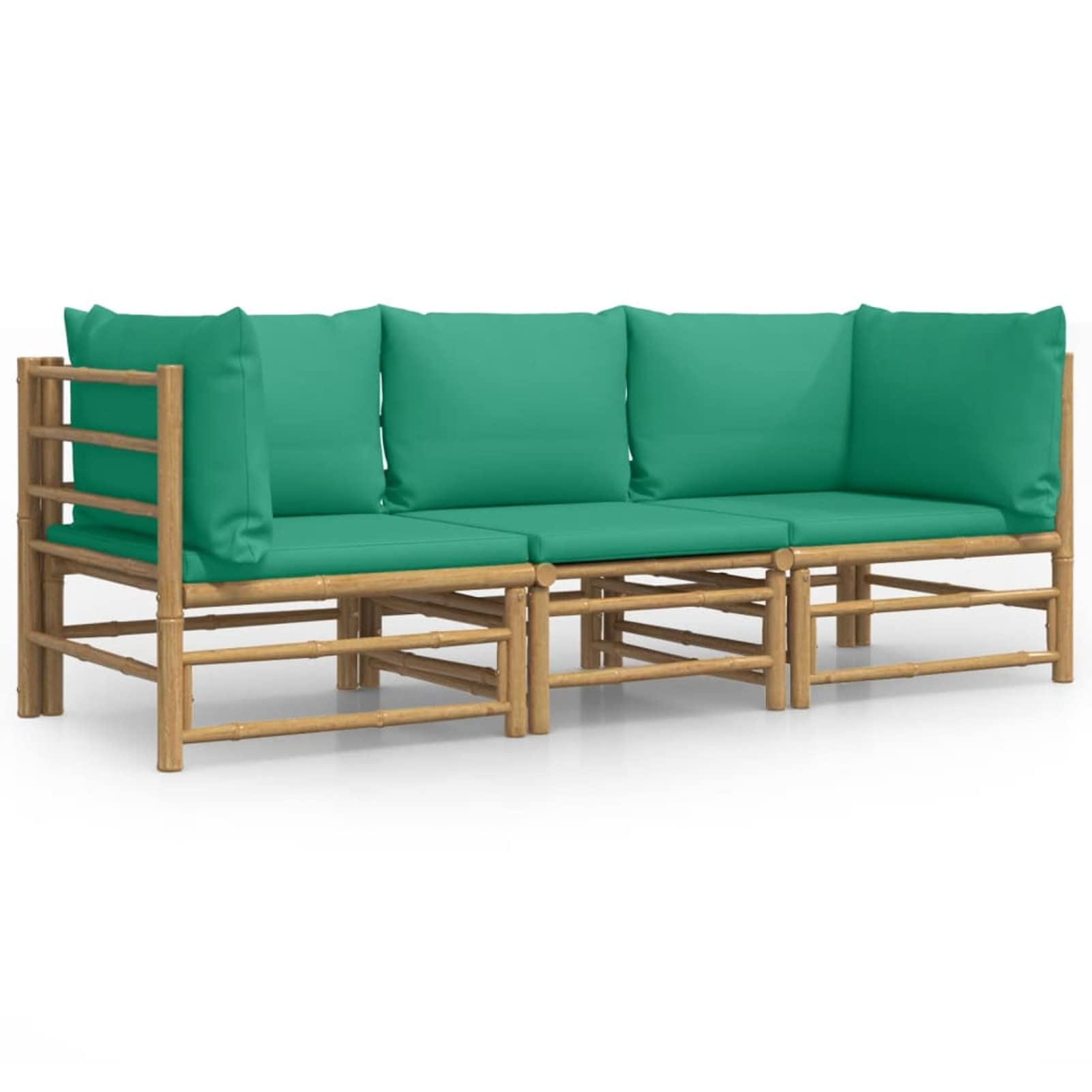 ARKEM Set de Muebles de jardín 3 Piezas bambú con Cojines Muebles Jardin Exterior Muebles terraza Exterior Muebles terraza Set Jardin Exterior Verde 3155151