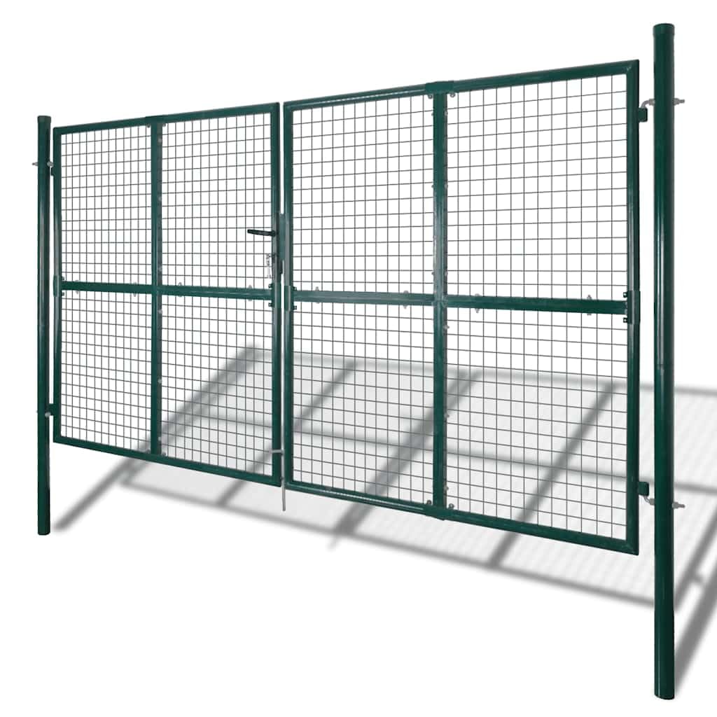 vidaXL Cancello da Giardino in Rete per Recinzione, Porta, Griglia a muro 300x175 cm