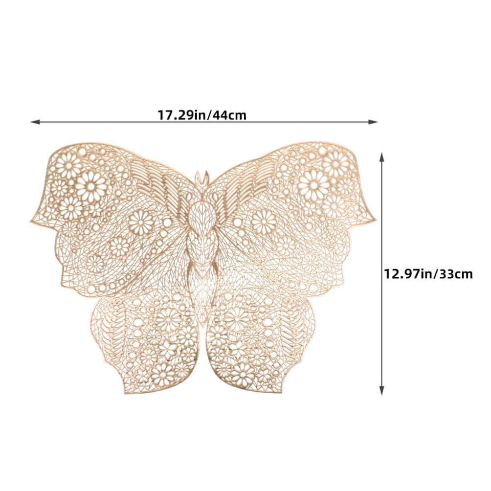 Posavasos Decorativos de PVC Dorado Mariposas Caladas 6 Piezas