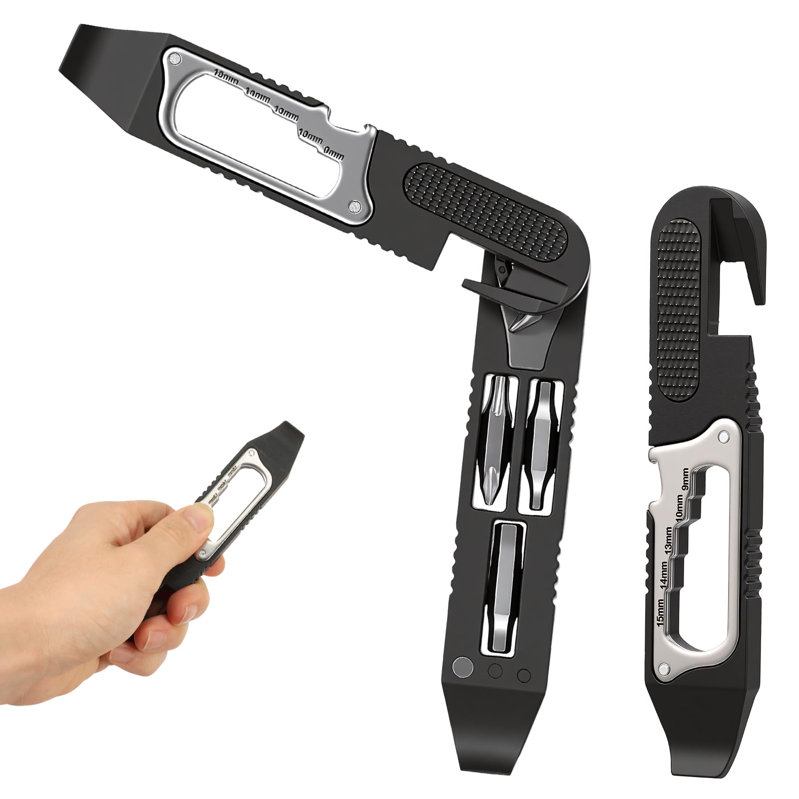 Portable Bike Tire Levers Kit 14 in 1 Bike Multitool Bicycle Repair Tool with Mini Ratchet Wrench, Screwdriver Bit,Cone Wrenches, File Blade for Emergency Cycling Maintenance
