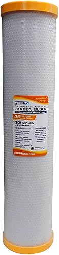 PureT CBCM-4520-0.5, filtro de agua con reducción de cloramina de 20 x 4.5 pulgadas, certificado NSF, filtro de reducción de cloramina con bloque de
