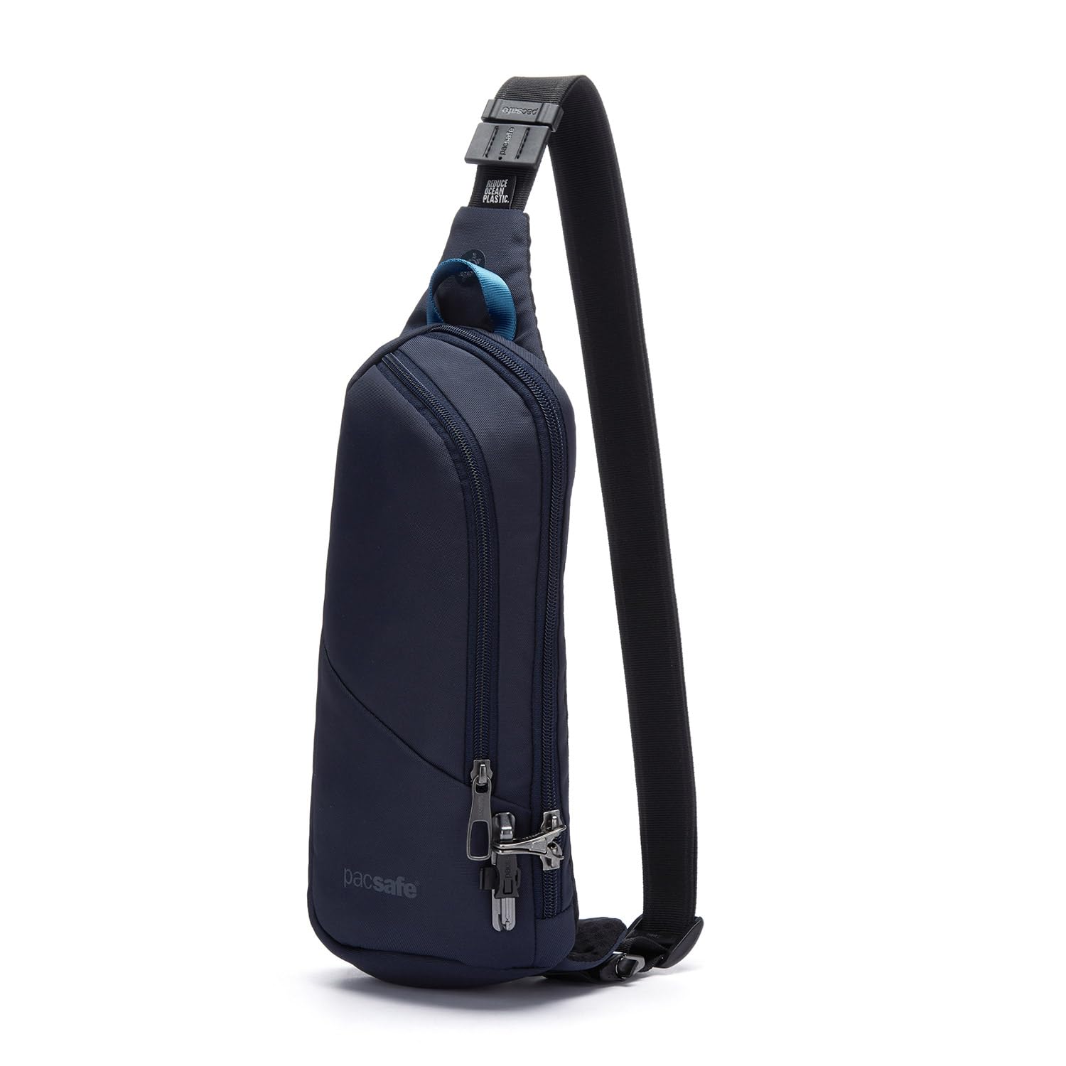 Pacsafe Unisex-Adult Vibe 150 2,2 litra antykradzieżowa torba crossbody, zamykane zamki błyskawiczne, bezpieczny bagaż RFID, torba kurierska, ocean, jeden rozmiar, Ocean, Rozmiar Uniwersalny