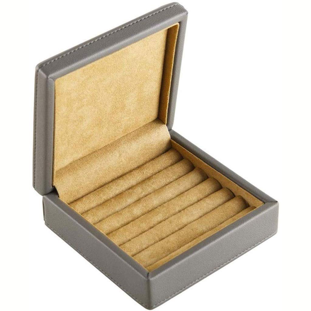 Boîte à Bijoux - Boîte à Boutons de Manchette Simple en Cuir Microfibre pour Hommes Boîte de Rangement pour Boucles d'oreilles en Cuir