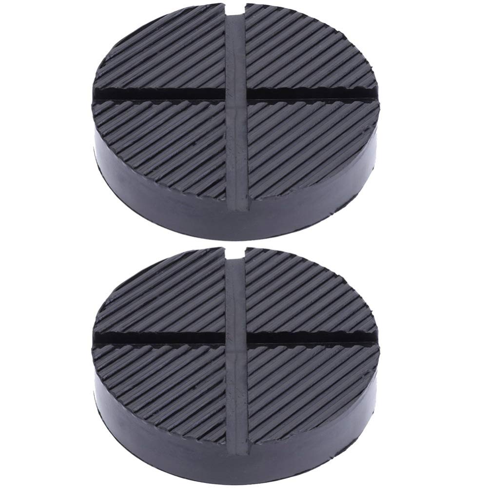 FAVOMOTO 2 Pieces Rubber Floor Mats Cat Pad Grooved Rubber Mat Adapter Jack Pad Pad for Saddle Floor Jack Universal Guide