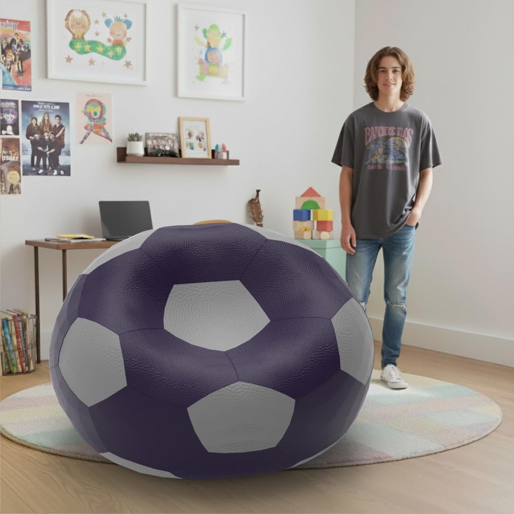 Bean Bag Chair Cover | Size: 1XL | Color: Indigo Light-Grey | Without Beans | Premium Leatherette Cover (CMF 1591)-image-11