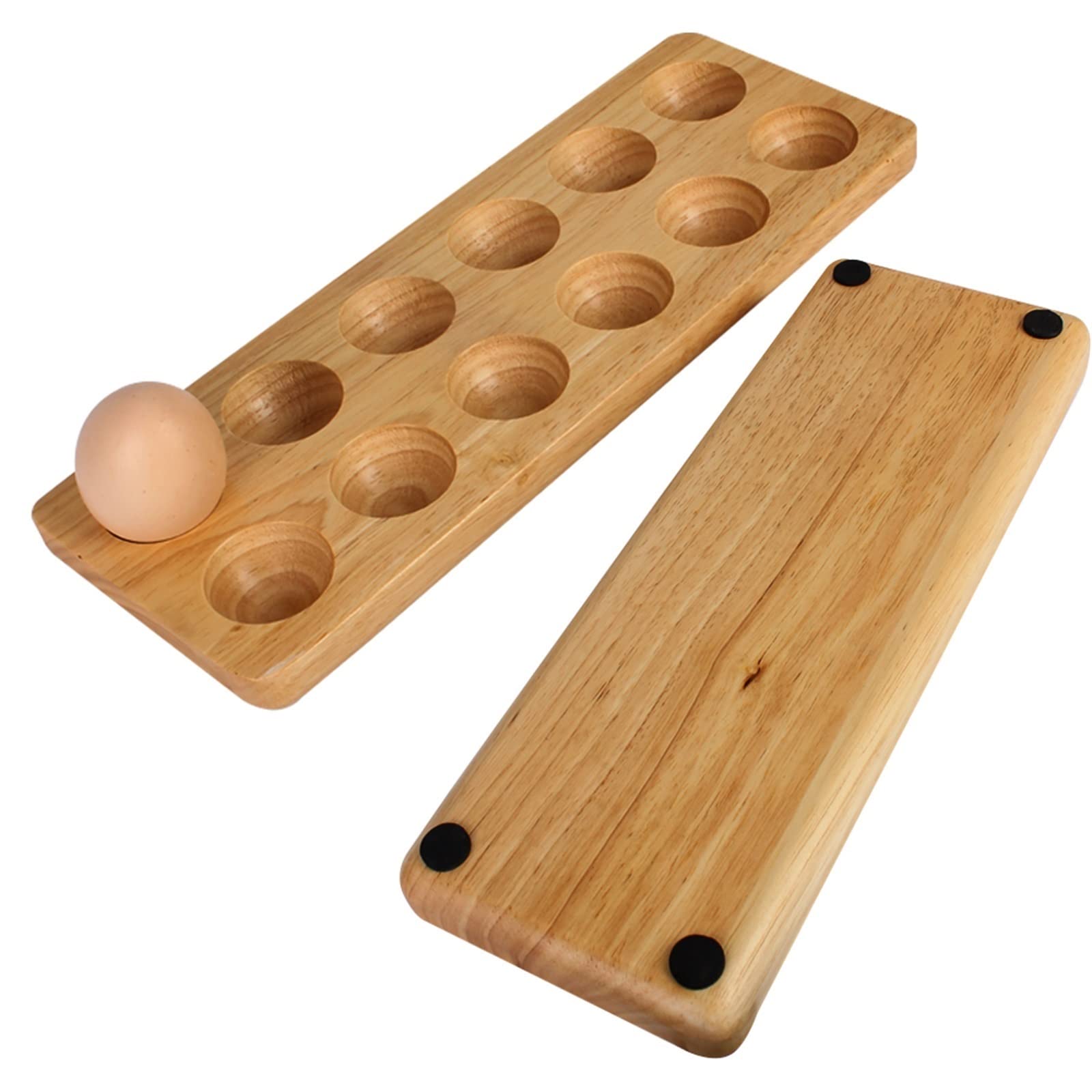 Eierbehälter für Kühlschrank Moderner 12-Zellen-Kühlschrank aus Holz, zweireihig, Eierregal, Zubehör, Eierbehälter
