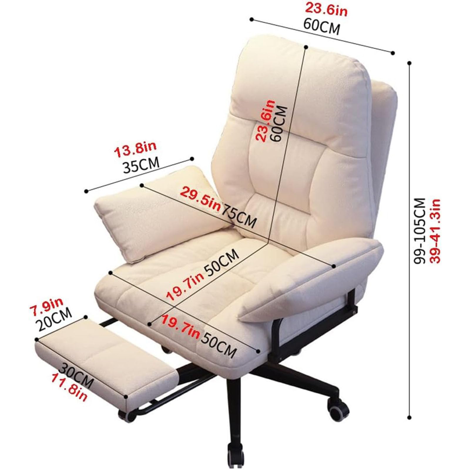 Ergonomiczny fotel biurowy z podnóżkiem, wysokie oparcie, krzesło biurowe dla dyrektorów, do domu i biura, wygodna, rozkładana sofa, wodoodporna tkanina techniczna, idealna do gier i relaksu