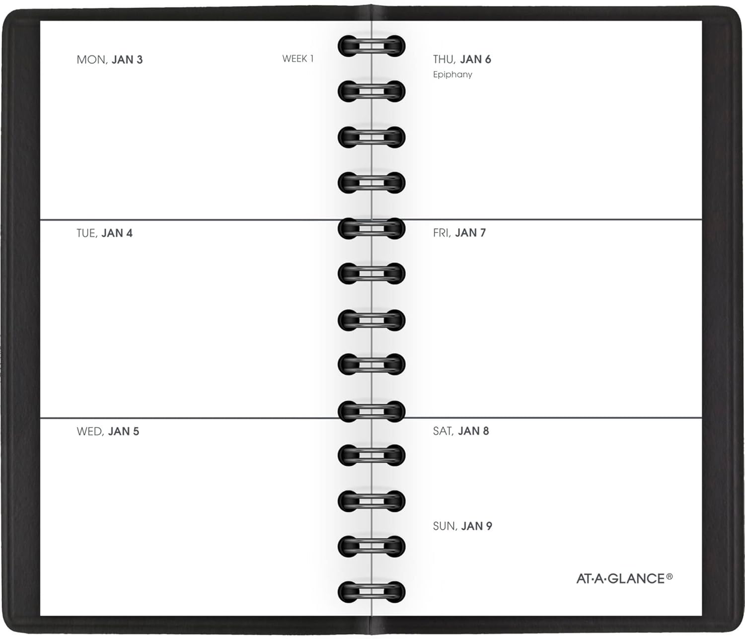 2022 Pocket Calendar by at-A-Glance, Weekly Planner, 2-1/2" x 4-1/2", Pocket Size, Unruled, Black (7003505)