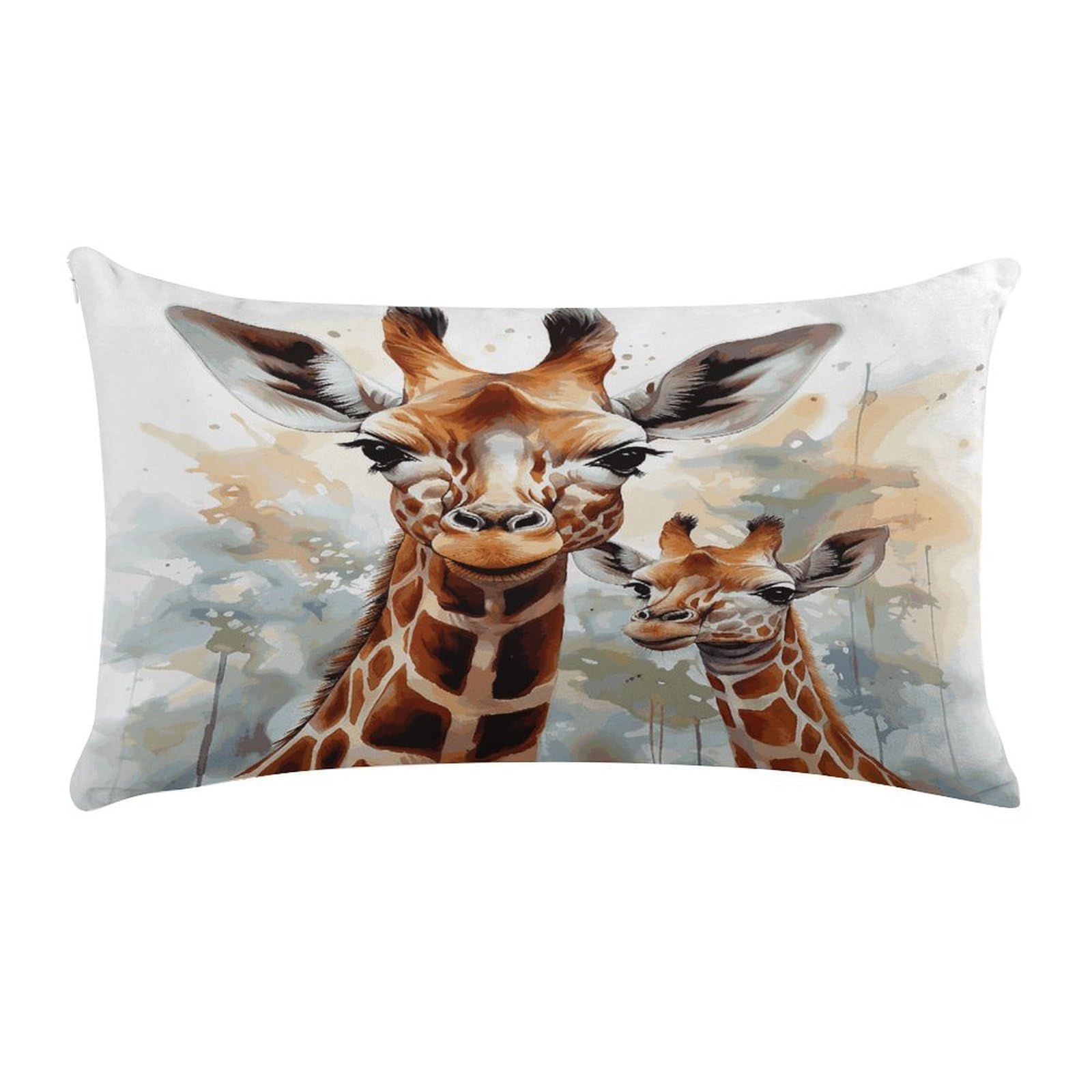 VstaDank Watercolor Deer Giraffe Pillow Cover Pillowcase for All Seasons Short Plush Body Pillow Case Soft Cozy Fuzzy Lumbar Long Pillow Cover for Bed Sofa Bench 20 X 12 Inches