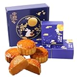 Mooncake,Orange flavour,Delicious and Traditional Moon Cake Assortment,Chinese Food,Moon Pies,Perfect for Celebrating Festival