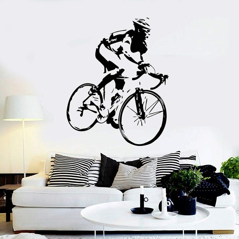 wandtattoo rennrad Fahrrad Vinyl Wandaufkleber Fahrrad Schlafzimmer Dekoration Abnehmbare Hause Schlafzimmer Dekoration Wandbild 71X57Cm Baumarkt 2013-Victory-Highball Color:Carmel Glide Harby Pedals Centauri Overdrive