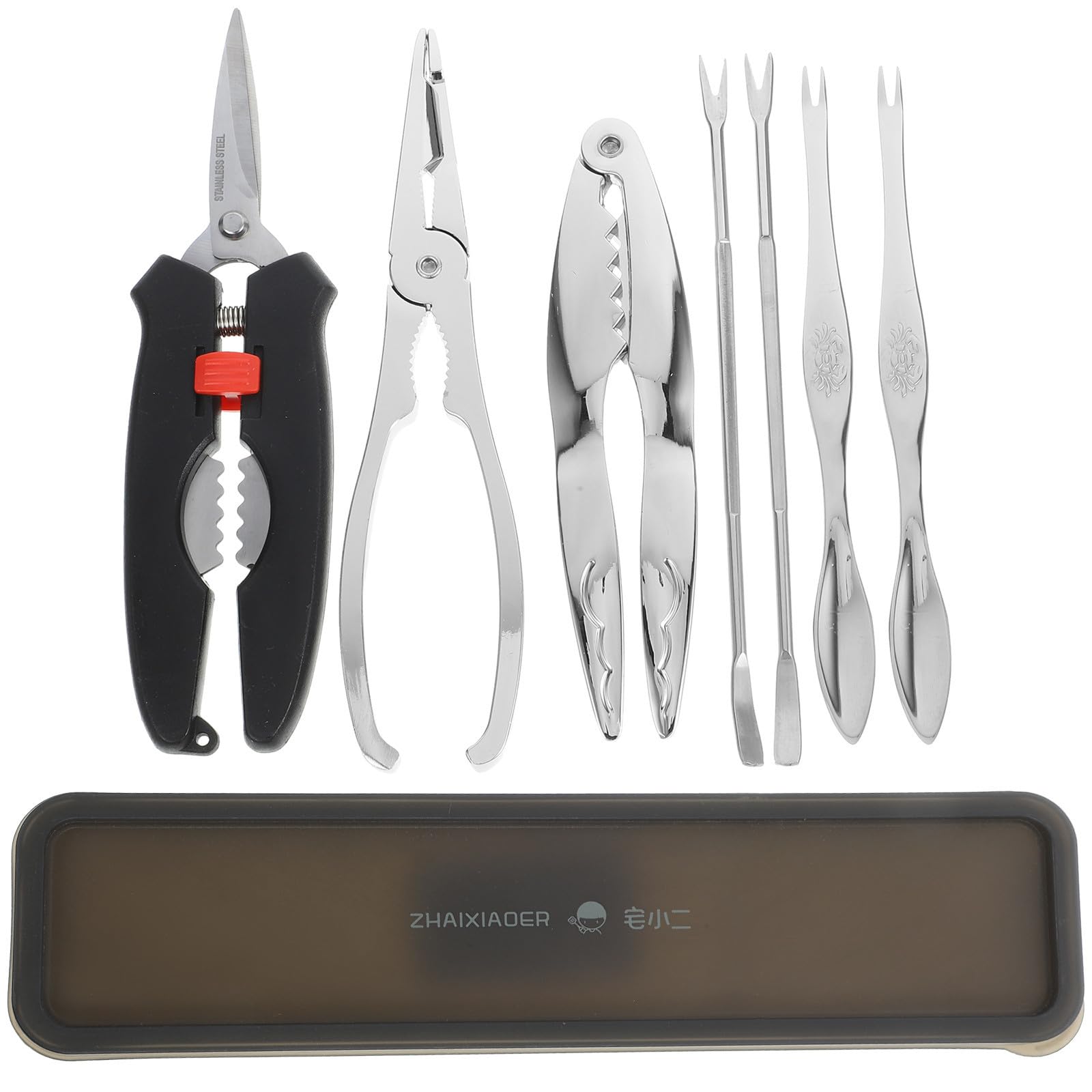 Juego de Utensilios de Cocina de Acero Inoxidable para Abrir Conchas de Mariscos y Extraer Carne, Herramientas para Patas de Cangrejo Ideales para Comer Mariscos