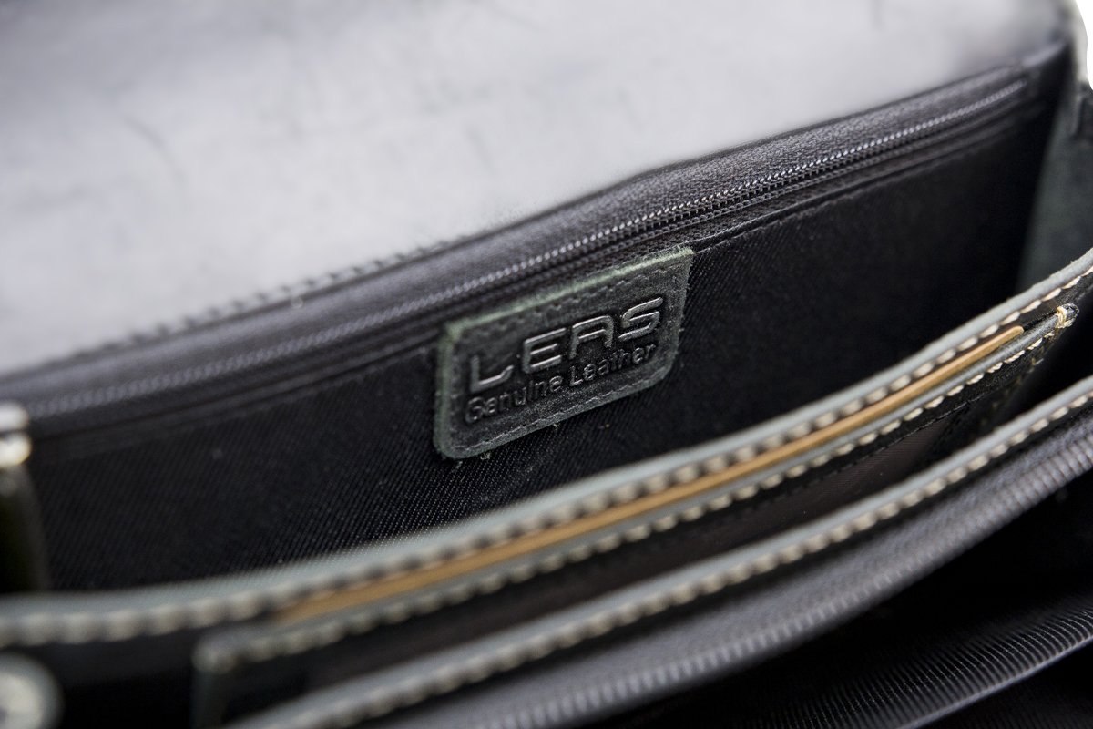 LEAS Große Damenlangbörse Natur Damen Portemonnaie im Vintage Look Echt-Leder, schwarz