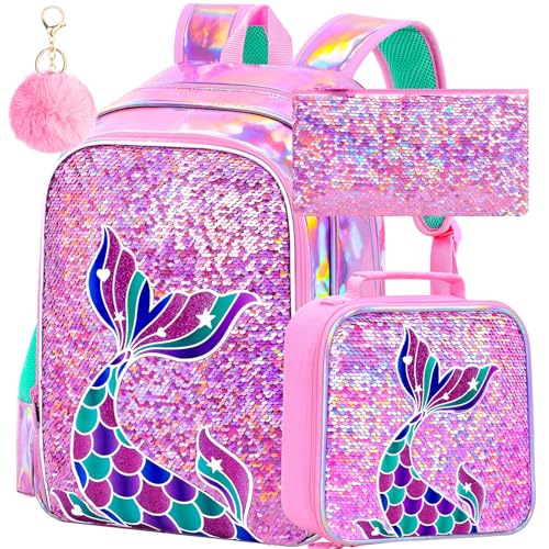 Image of 16 inch Backpack for Girls Boys 4-8, 3Pcs Kids Bookbag Set with Lunch Box, School Bag for Preschool Kindergarten
