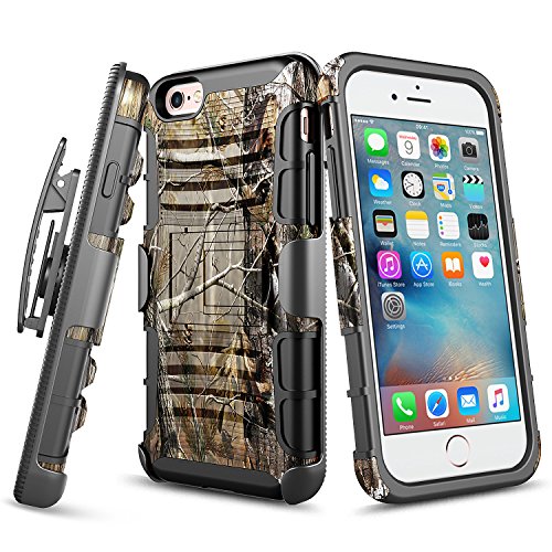 NageBee iPhone 8 Case, iPhone 7 Case, Built-in Kickstand Full-Body Belt Clip Holster Defender Heavy Duty Shockproof Kickstand Dual Layer Combo Rugged Armor Durable Ultra Protection Case -Camo