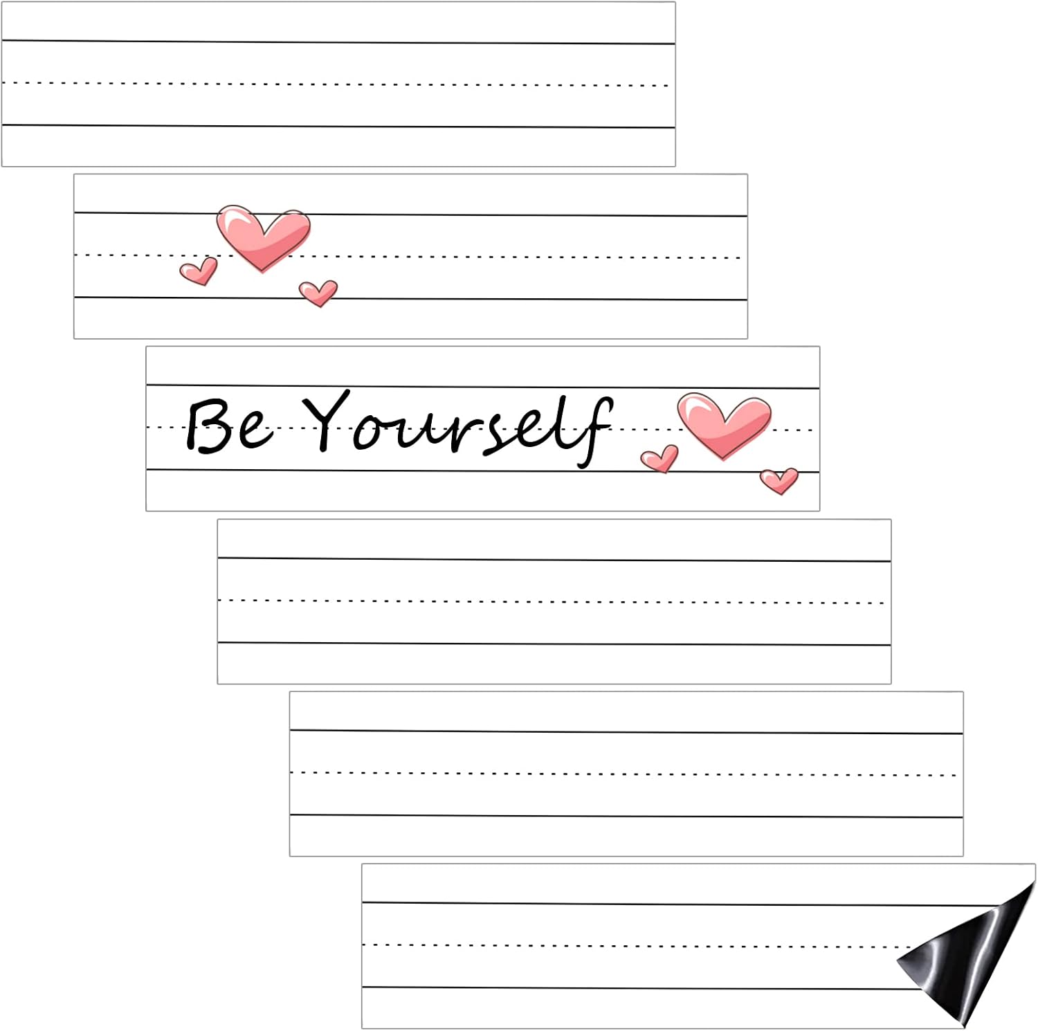 6 Pack Sentence Strips for Teachers, 12 x 3 in