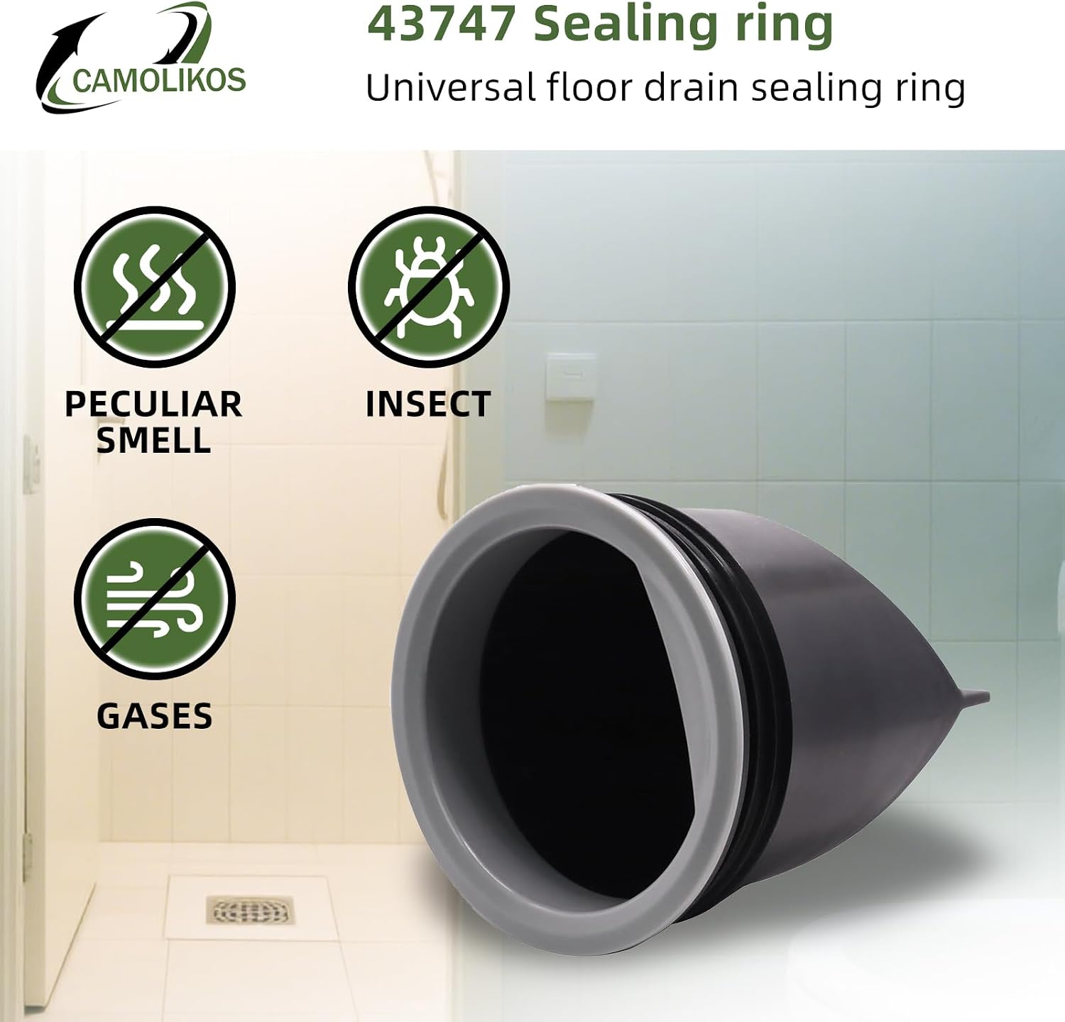 43747 Drain Seal for 3 Inch General Purpose Floor Drain Compatible with Oatey,Black 1PC