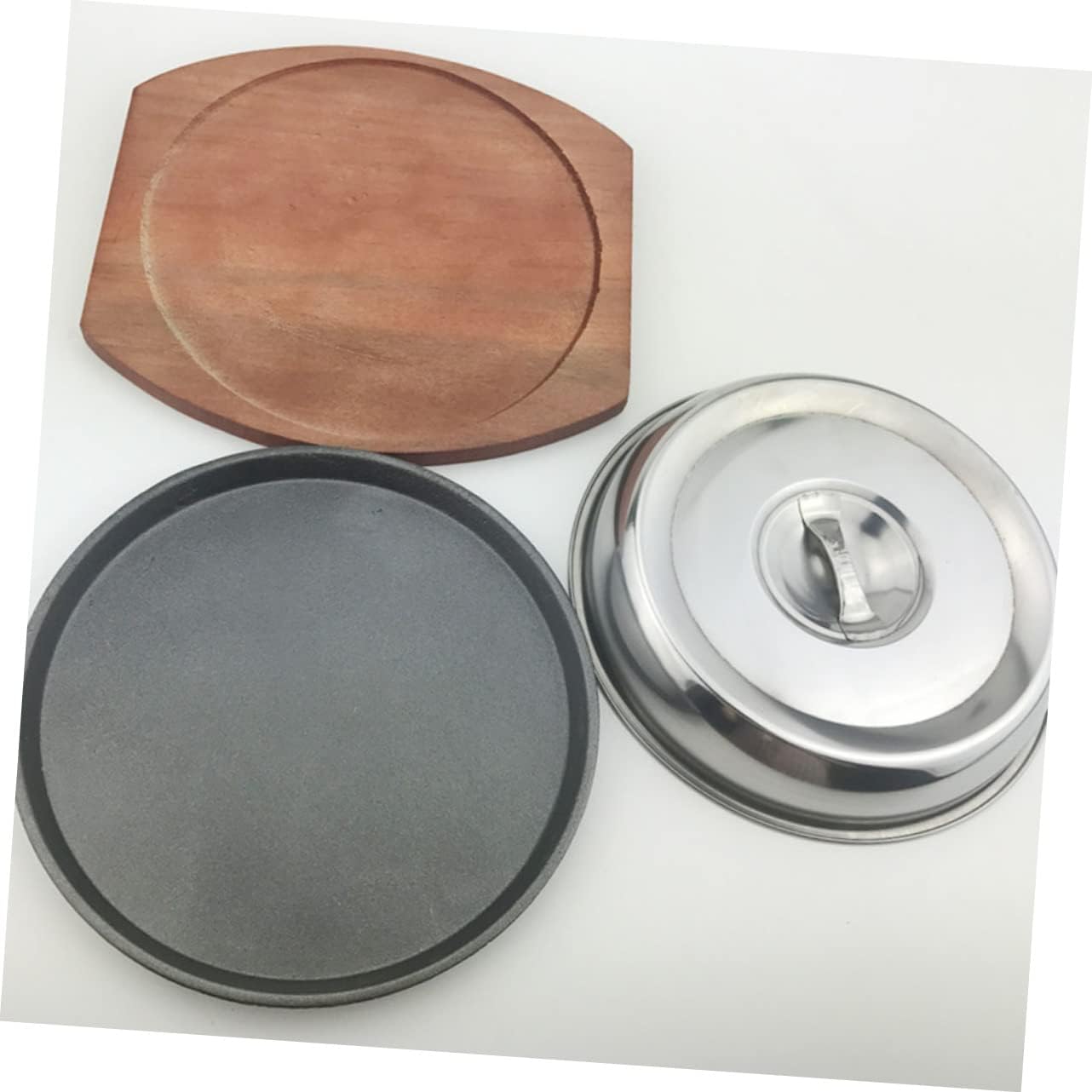 Commercial Grill Pan Sizzling Plate Steak BBQ Tray Iron Plate Nonstick