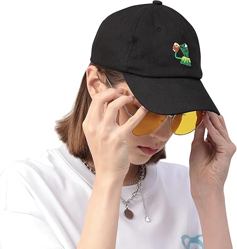 Miniatura 8 de Baseball Cap Kermit The Frog Sipping Tea Logo Trucker Hat Unisex Outdoor Adjustable Strapback Cap