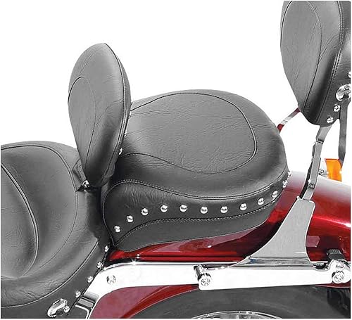 Mustang Asiento de turismo trasero empotrado ancho (tachonado) compatible con HARLEY FLSTC 88-99