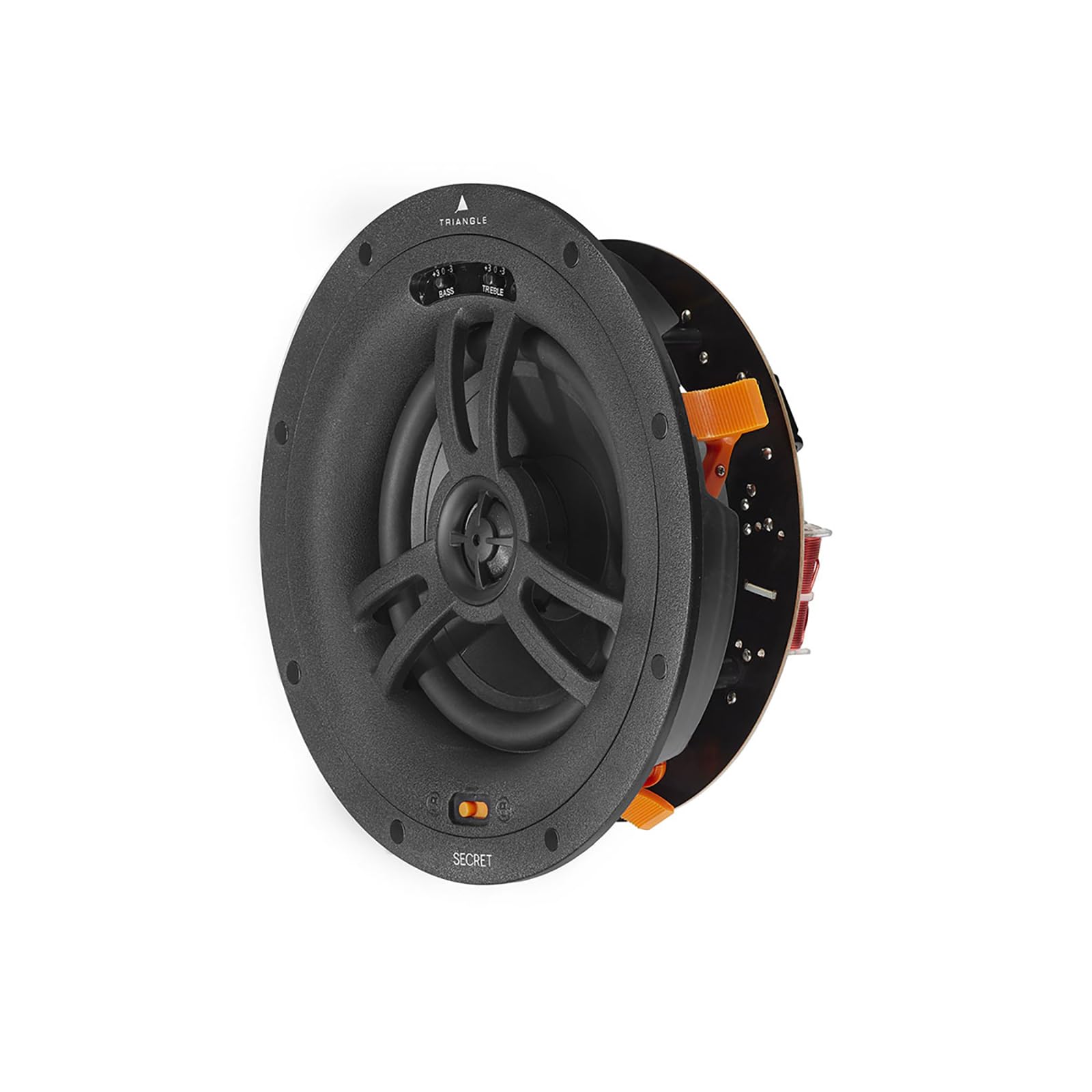 Triangle - Secret EMT7 - Enceinte encastrable Plafond – Installation Ultra Simple – Haut-parleurs Coaxial 17 cm –Tweeter Orientable - Musique & Effets Surround/Atmos Cinéma - Ø230 x 90 mm (Pièce)