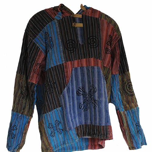 Terrapin Trading Fair Trade Mens Nepal Hippy Patchwork Trippy Cotton