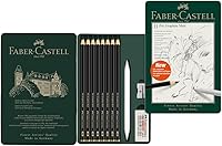 Vista 7 de Faber-Castell 3 Lápices de Grafito Mate Pitt en Lata - 10B, 12B, 14B - Lápices de Grafito Negro Mate