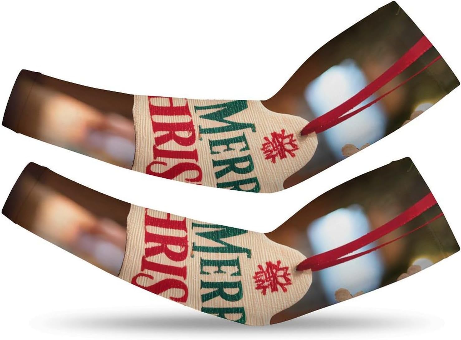 Christmas Decorations Arm Sleeves Cooling Sun Protection Sports Compression for Golf Basketball