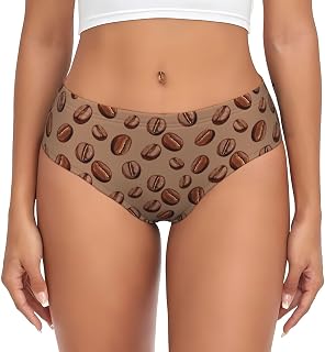 Ropa interior para mujer, diseño de granos de café, color marrón
