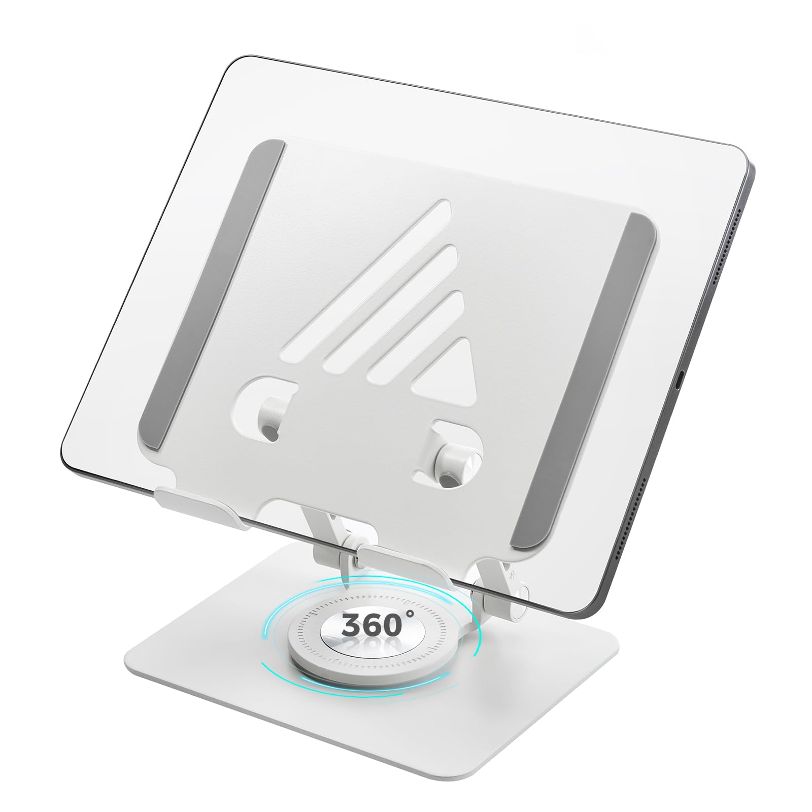 SWAGKIND Tablet Stand for Desk Adjustable Monitor Stand with 360 Rotating Base Portable Tablet Stand Holder for iPad