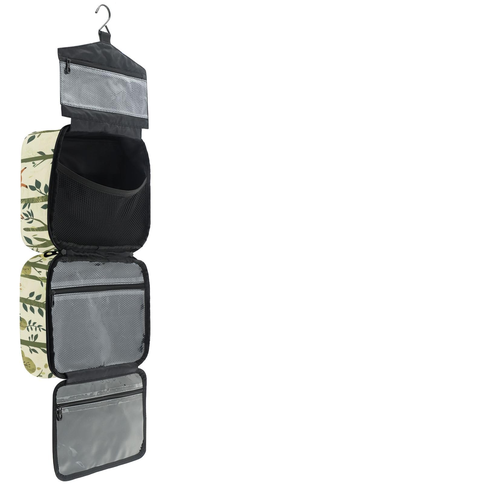 YNNALE Sewing Supply Organizer Bag, Retro Forest Deer Green Tree Deers Portable Sewing Bags with Pockets&Hanger, Sewing Storage Box Case for Sew Supplies/Kit/Tools/Accessories (BAG ONLY)