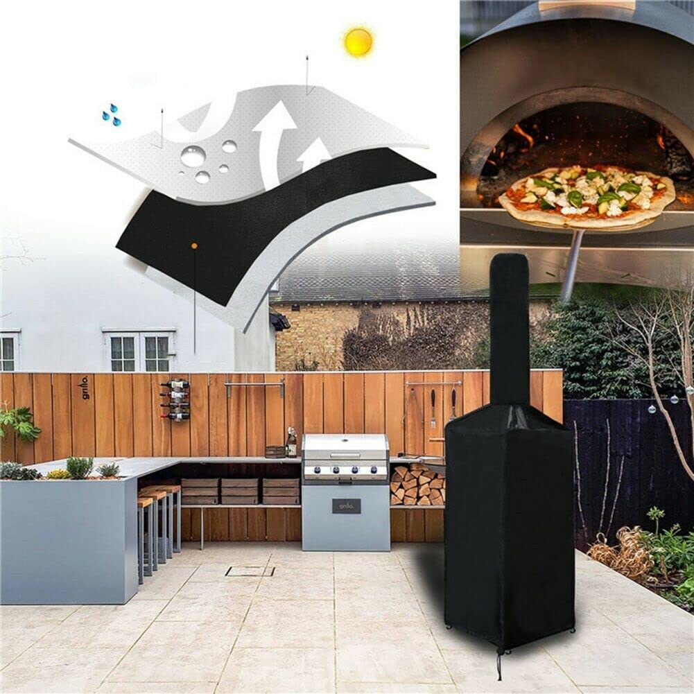 tooloflife Heavy-Duty Waterdichte Outdoor Pizza Oven Cover, Beschermende Grill Oven Cover Regenhoes Hout Gebakken Pizza Oven Cover voor Camping, Koken Beschermende Cover-58 * 45 * 168 cm