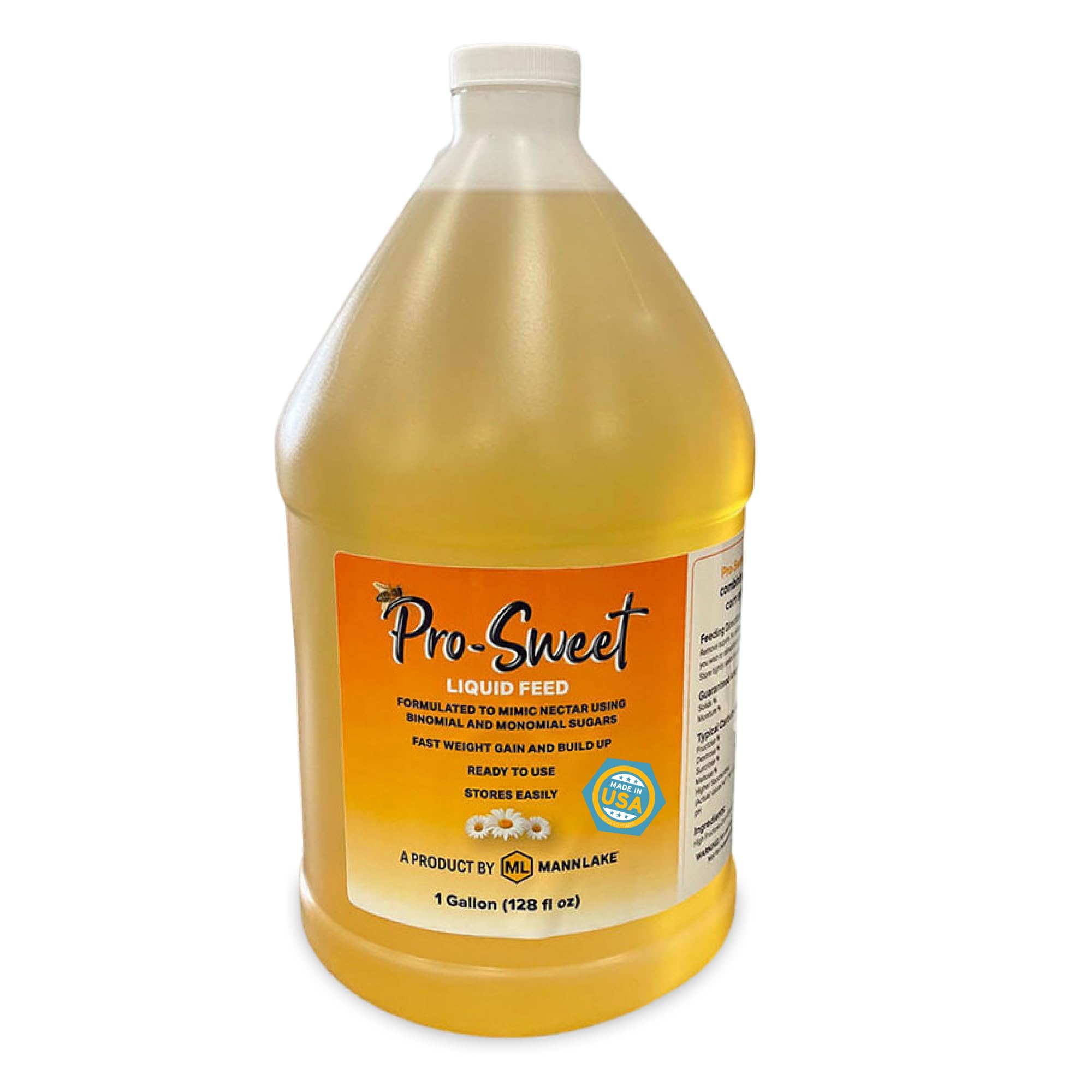 Mann Lake Pro-Sweet Liquid Feed, Natural Supplemental Feed for Bees, Ready-to-Use Nectar Alternative, Formula for Optimal Nutrition & Hive Weight, 1