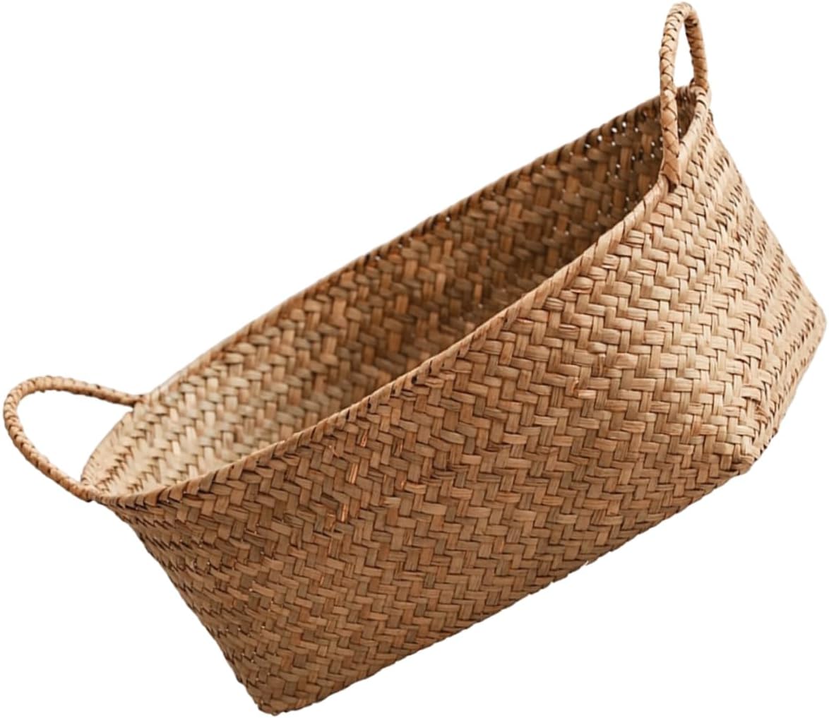 CHILDWEET Storage Basket Made of Straw Bookbasket Storage Baskets