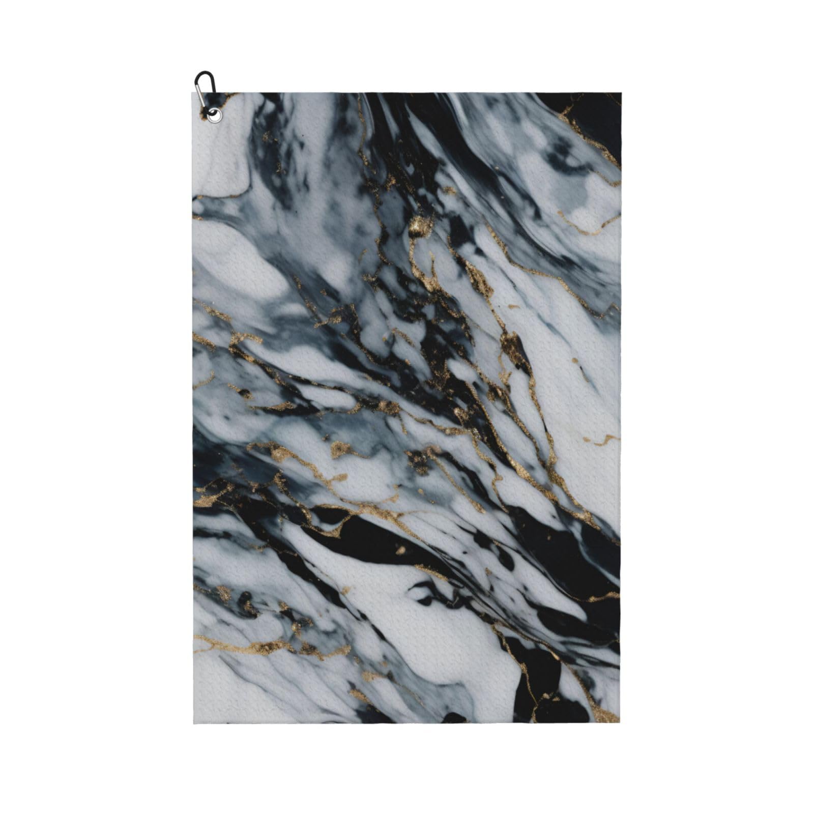 Anceky Marble Print Golf Towel 24"X16" Microfiber Golf Cleaning Towel with Carabiner Clip for Golf Bags