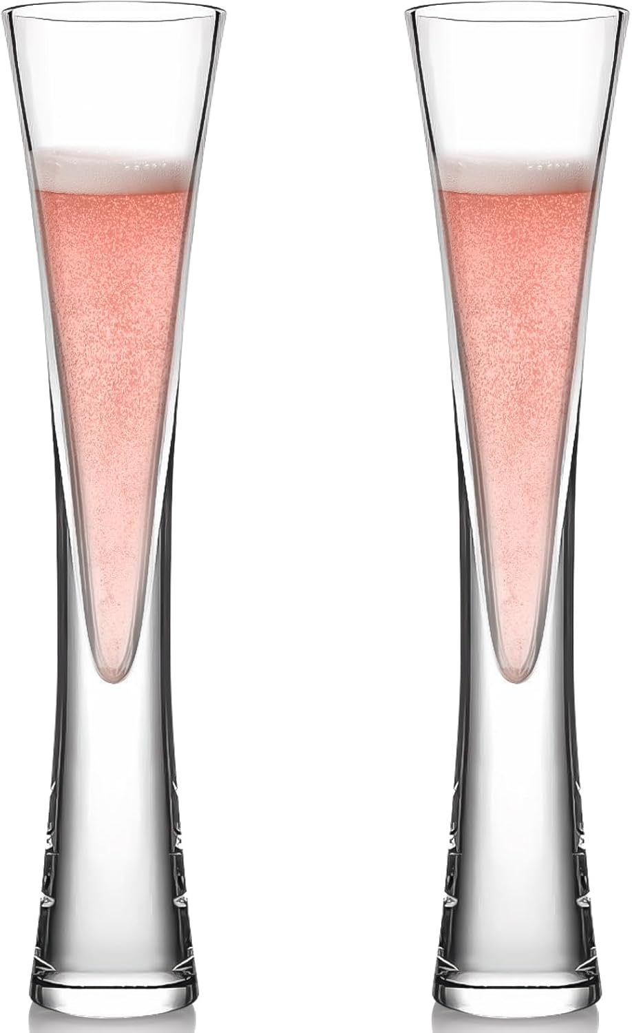 Physkoa Champagne Flutes Set of 2 – Elegant 5oz Prosecco Glasses for Toasting & Celebrations, Handmade Crystal Weddings Gifts for Couples