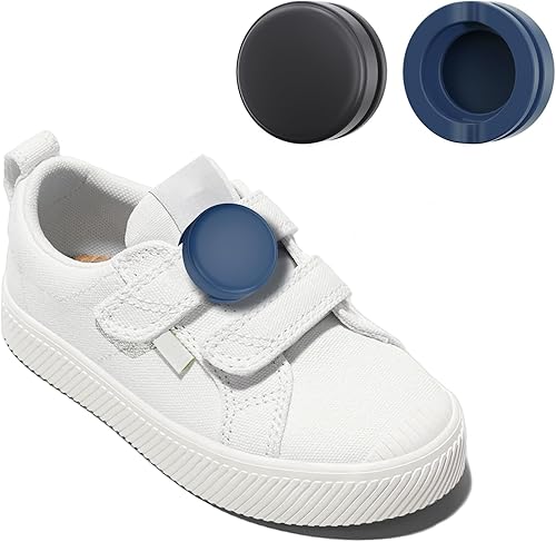 Paquete de 2 soportes AirTag para cordones de zapatos de niños, soporte oculto de silicona para zapatos de niños (negro, azul oscuro)