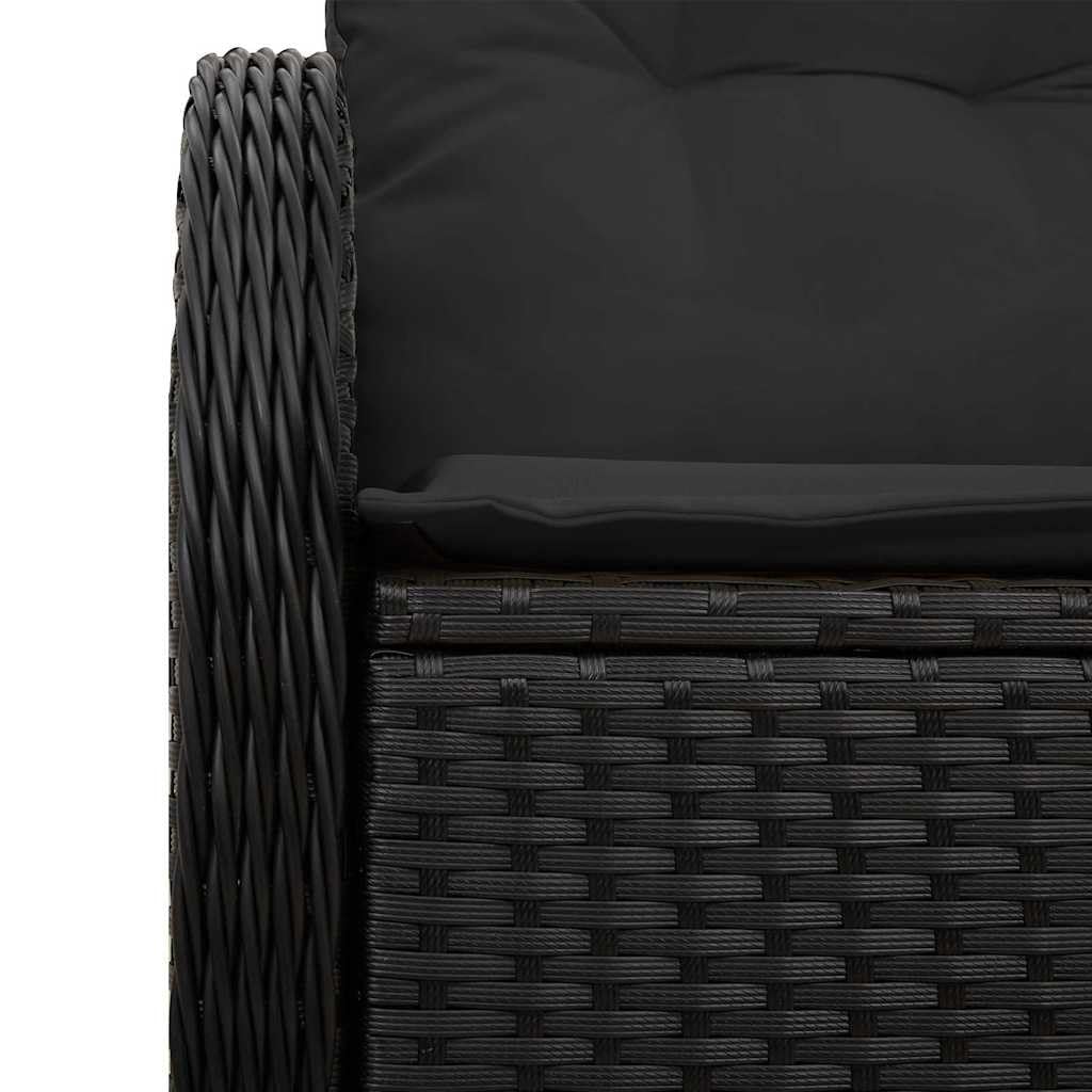 vidaXL Divano da Giardino con Cuscino Nero 121 x 62 x 69cm polyrattan, Divano modulare Leggero per Giardino e terrazzo, Resistente ai Raggi UV, Perfetto per Esterni