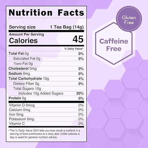 True Honey Teas True Honey Lavender Lemonade Tea Bags - Tranquil Tea For Sleep, Stress Relief And Calm - All Natural Organic Chamomile Herbal Caffeine-Free Blended With Honey Crystals thumb #1