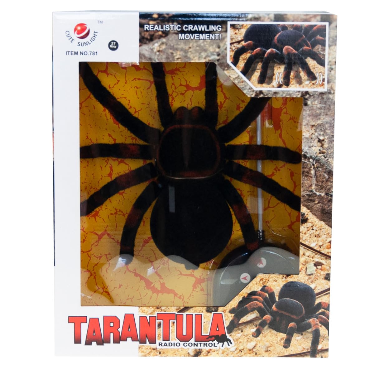 Martom Tarantula Ferngesteuerte Spinne mit Fernbedienung Vogelspinne mit leuchtenden LED-Augen und Fernbedienung – Vogelspinne-Spielzeug