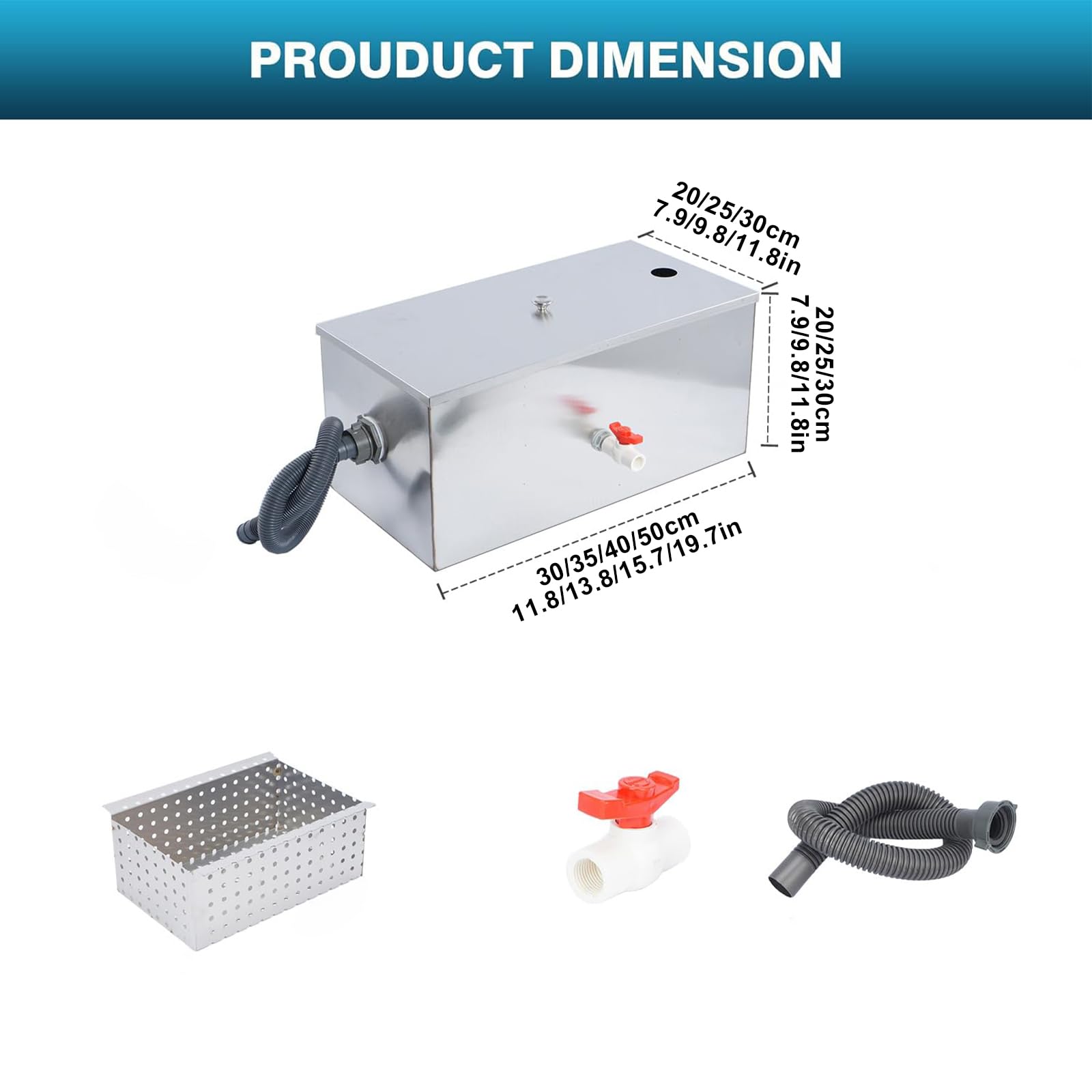 Fettabscheider, Kommerzieller Fettabscheider, Edelstahl Öl Wasser Separator